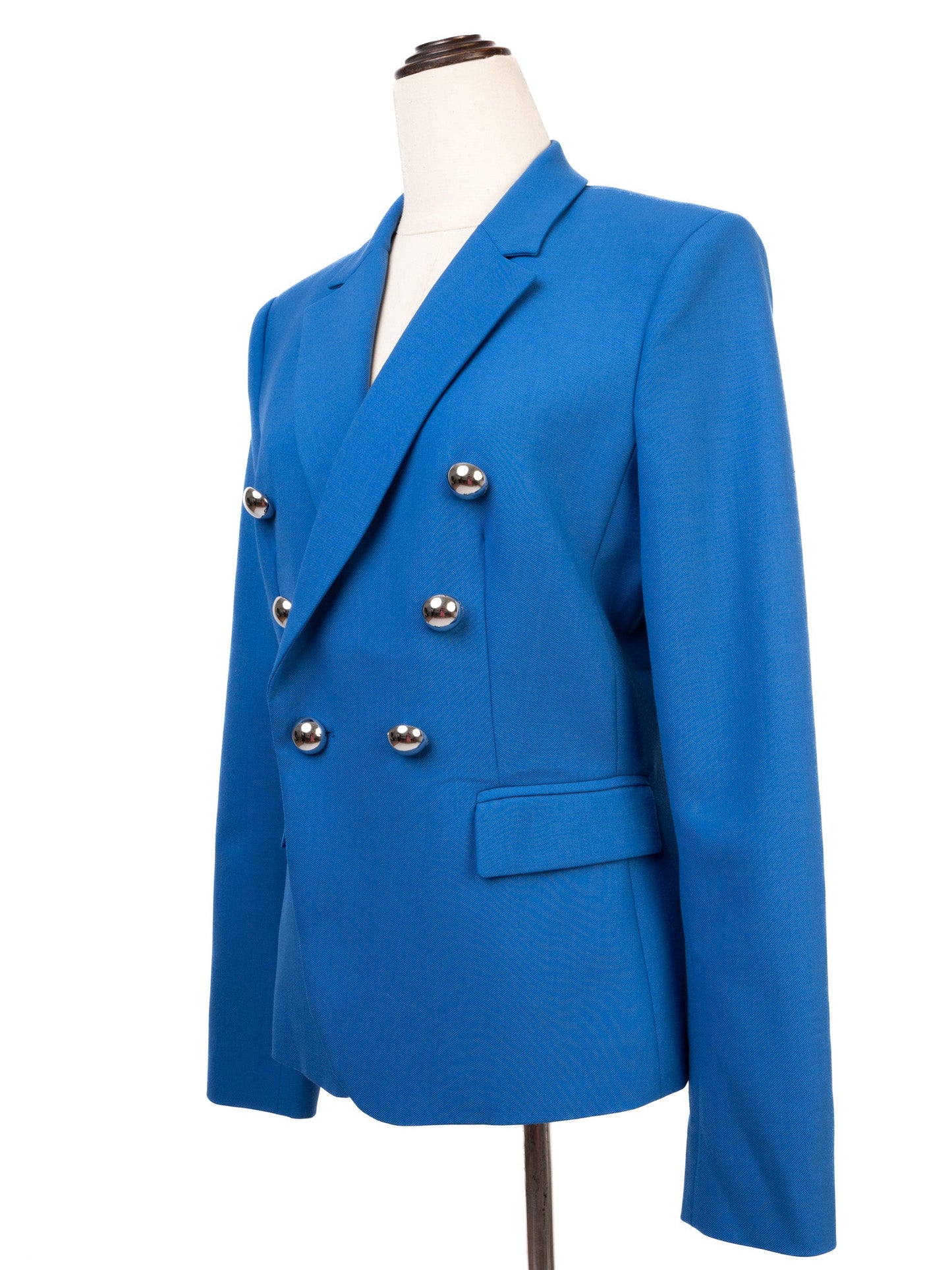 excellent pinko blue wool double-breasted suit with trousers