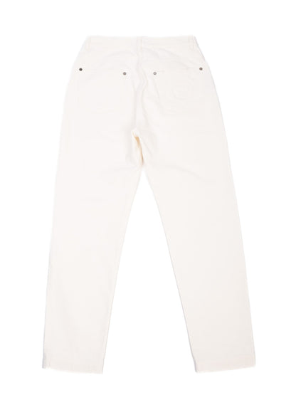 Excellent Fendi White Jeans Women Size M Five-Pocket Design