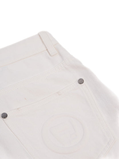 Excellent Fendi White Jeans Women Size M Five-Pocket Design