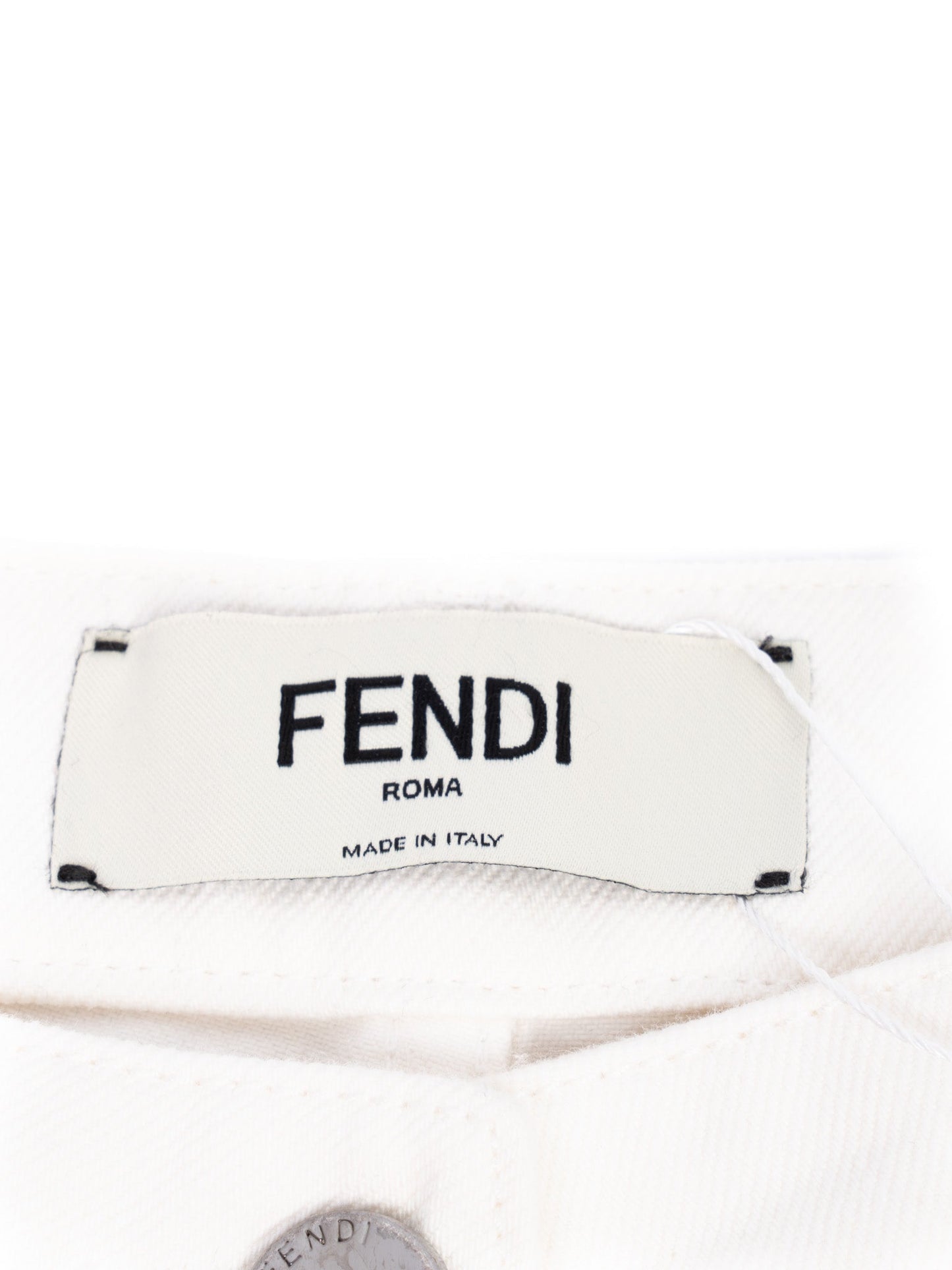 excellent fendi white jeans women size m five-pocket design