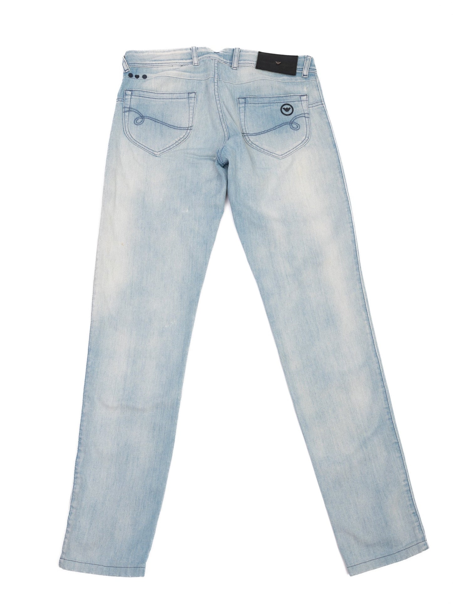 excellent emporio armani blue cotton jeans size m for women