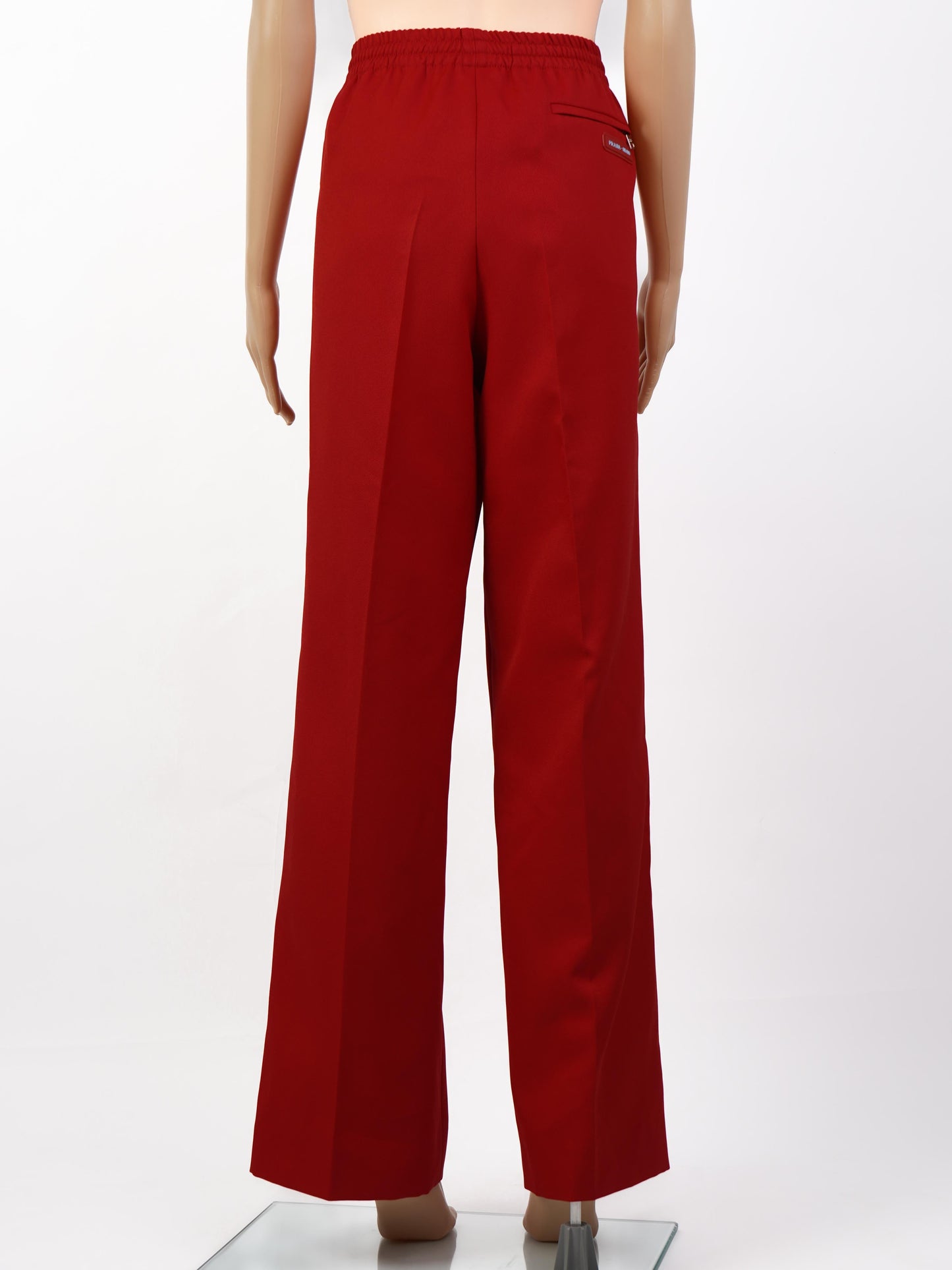 perfect prada red high-waisted pants size m polyester women