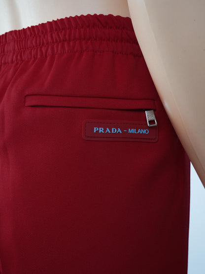 Perfect Prada Red High-Waisted Pants Size M Polyester Women