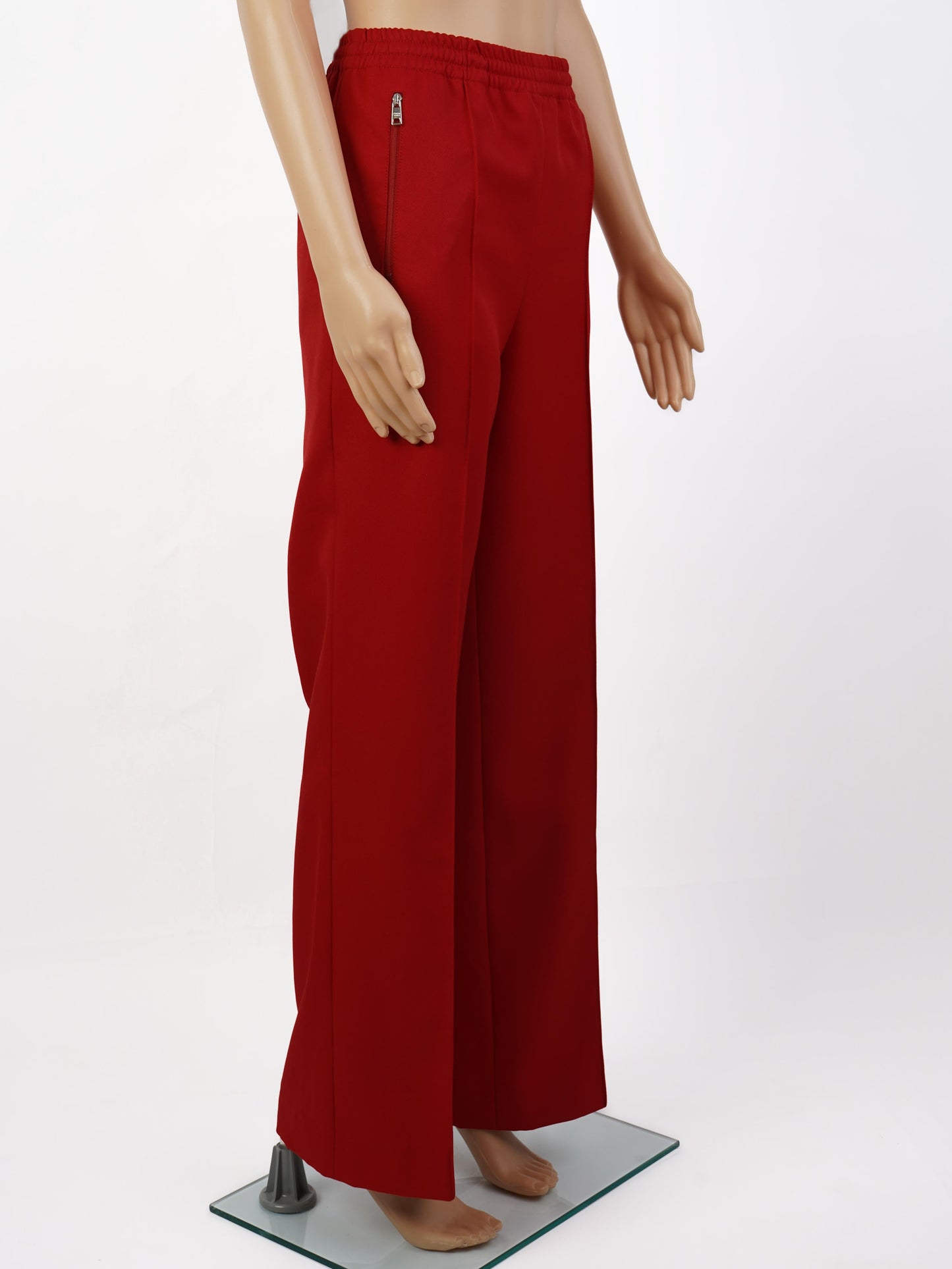 perfect prada red high-waisted pants size m polyester women