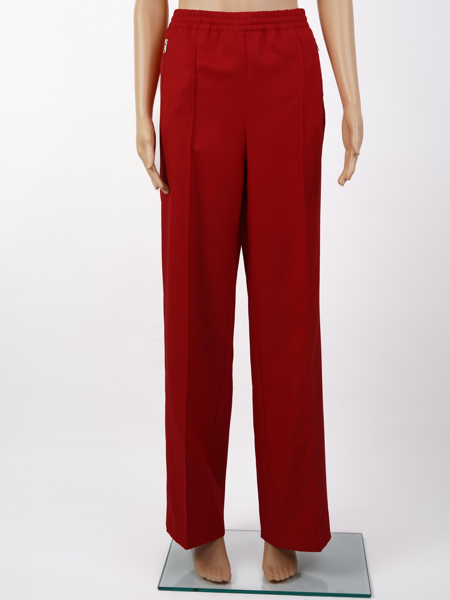 perfect prada red high-waisted pants size m polyester women