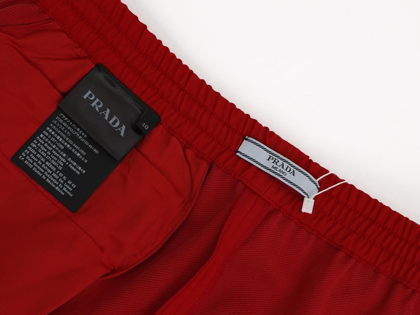 perfect prada red high-waisted pants size m polyester women