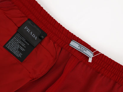Perfect Prada Red High-Waisted Pants Size M Polyester Women