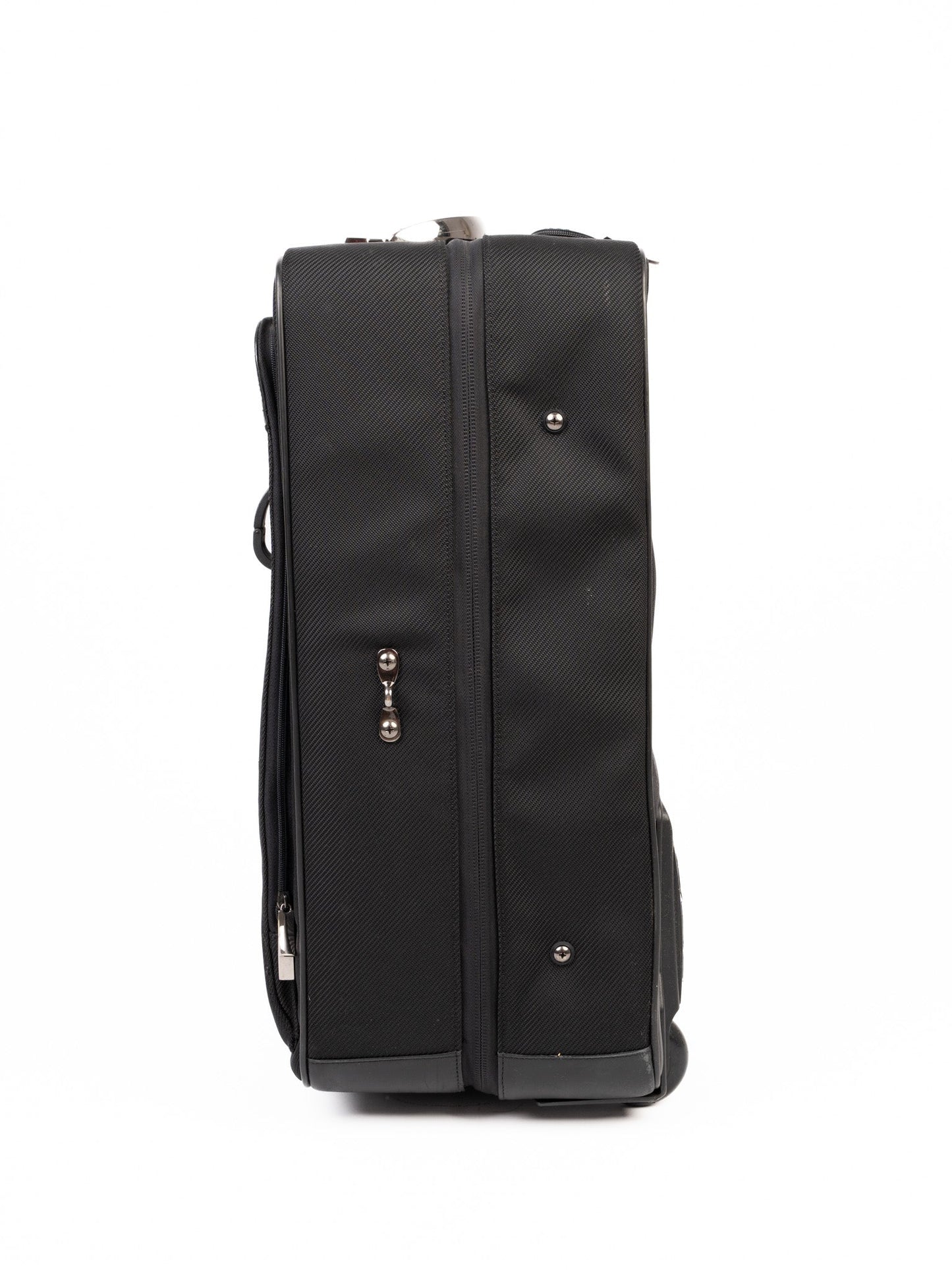 excellent zero halliburton black leather rolling suitcase