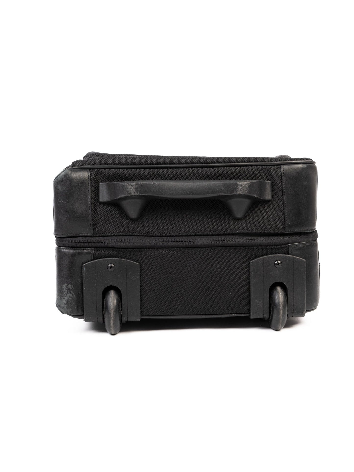 excellent zero halliburton black leather rolling suitcase