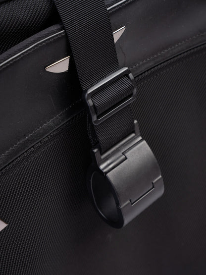 Excellent Zero Halliburton Black Leather Rolling Suitcase