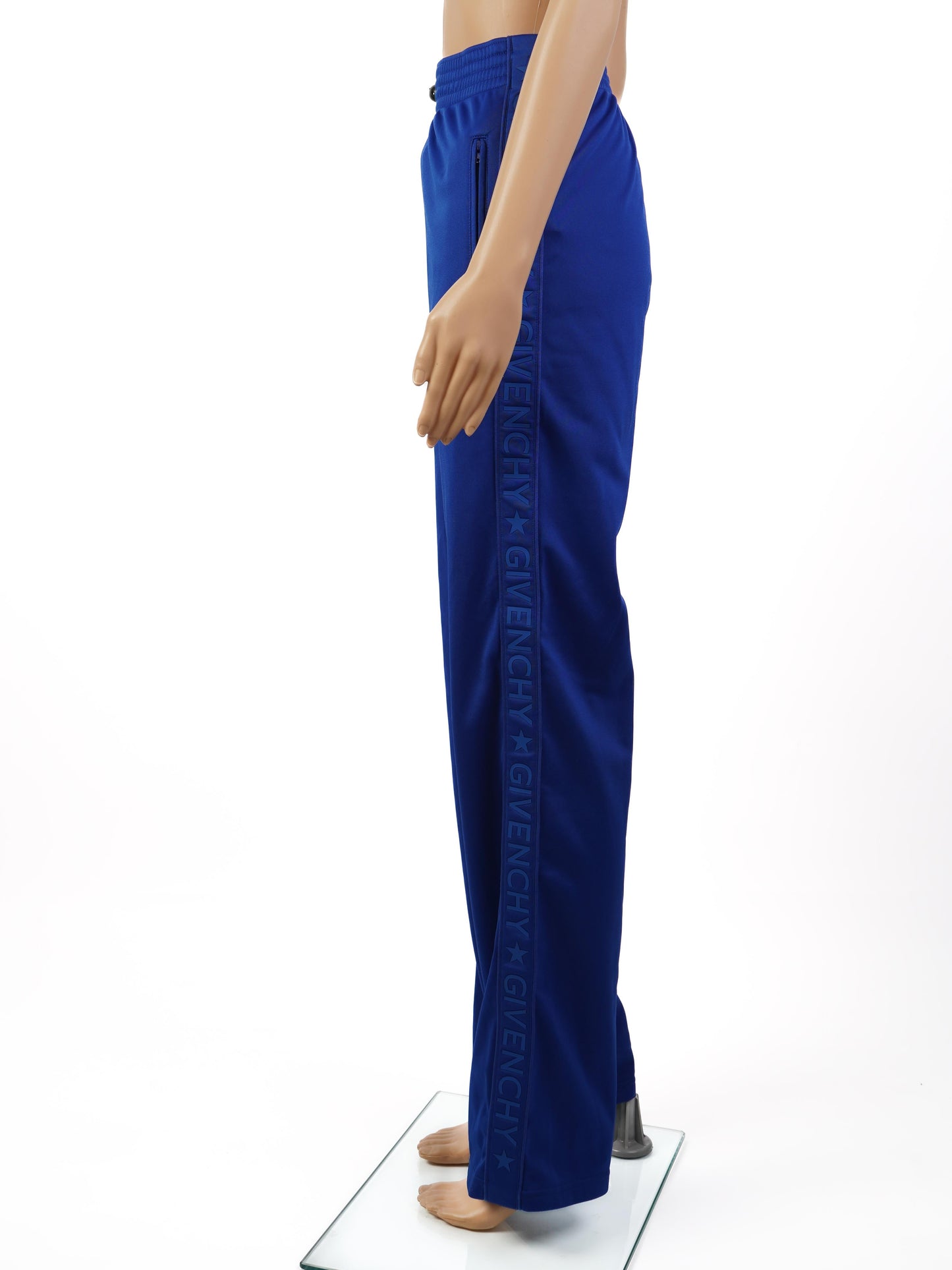 perfect givenchy blue track pants size s women's polyester