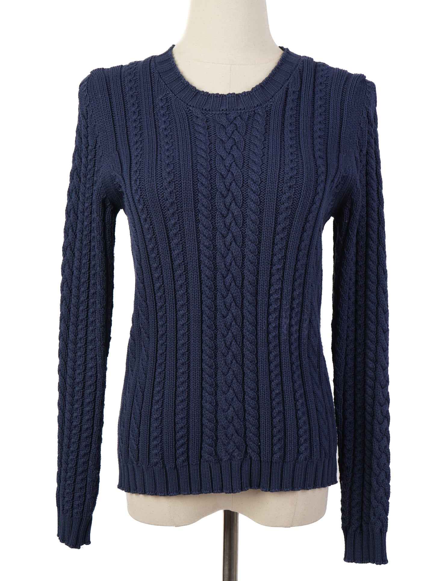 excellent weekend maxmara cable knit sweater blue wool women's m