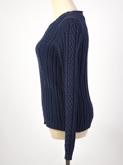 Excellent Weekend MaxMara Cable Knit Sweater Blue Wool Women's M