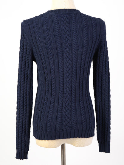 Excellent Weekend MaxMara Cable Knit Sweater Blue Wool Women's M