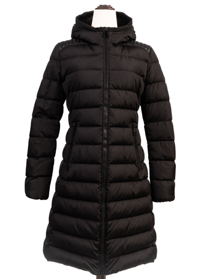 Moncler Black Long Winter Coat M Excellent Condition Nylon