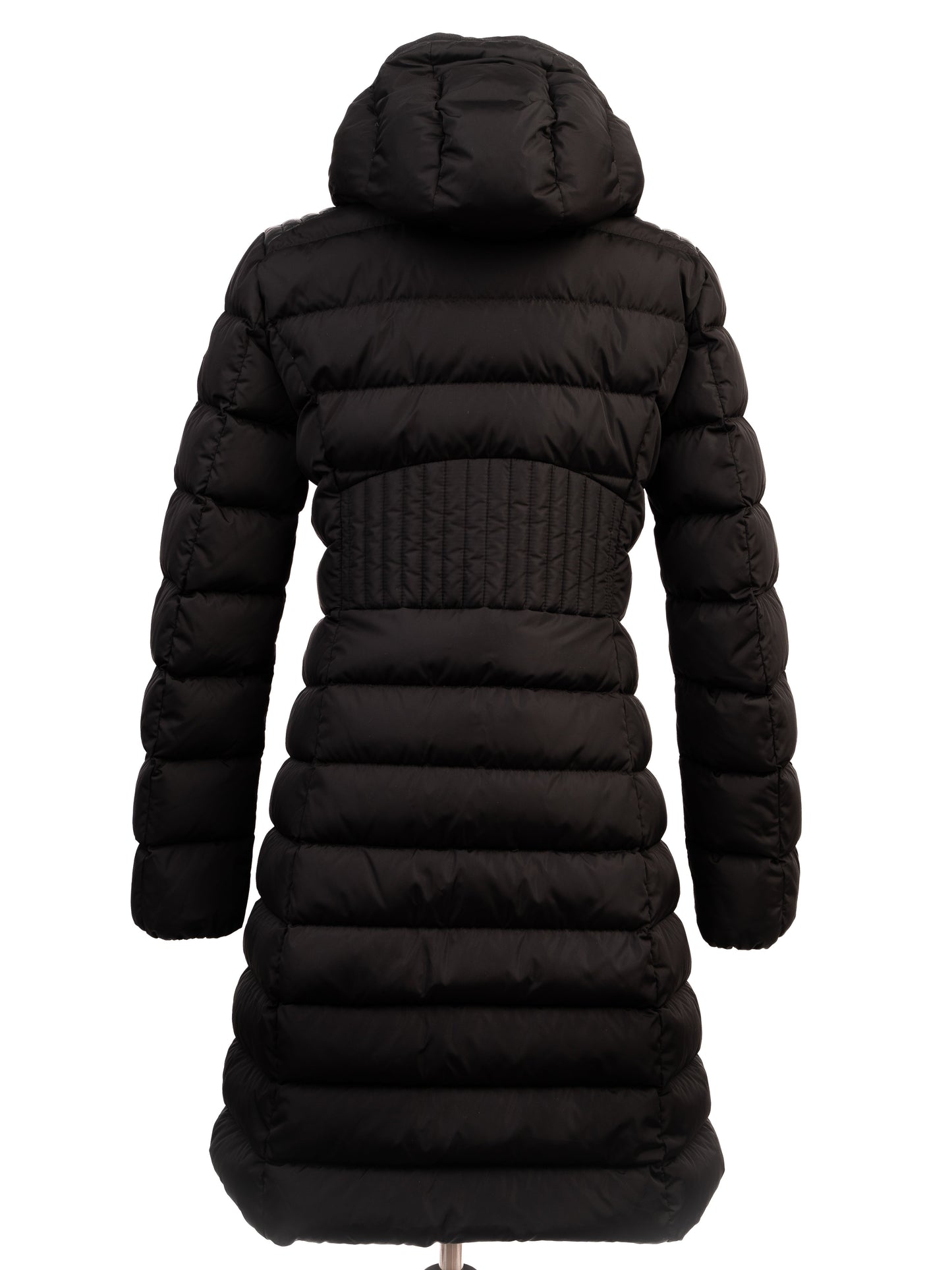 moncler black long winter coat m excellent condition nylon