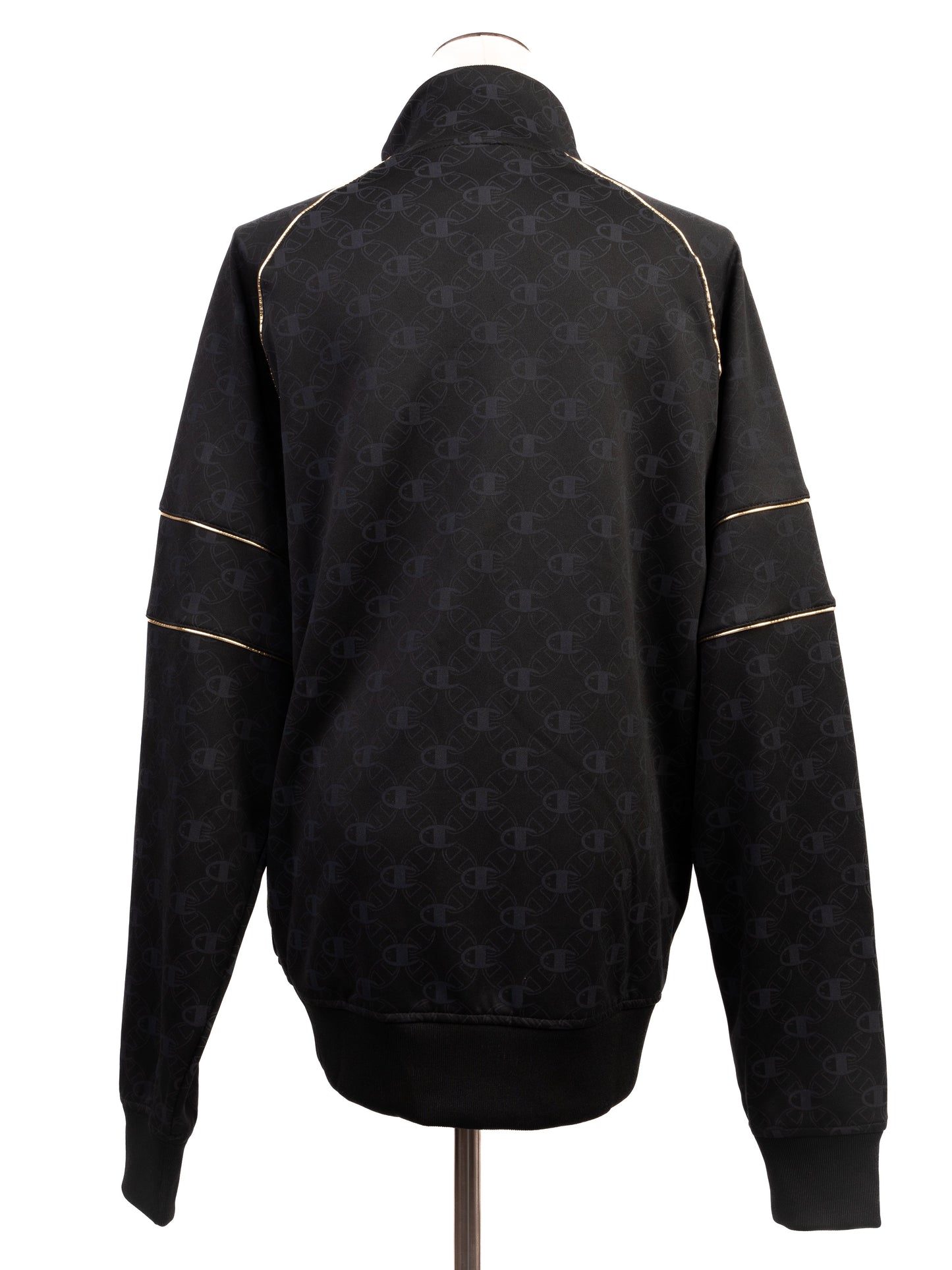 excellent champion men's black tracksuit m with gold accents