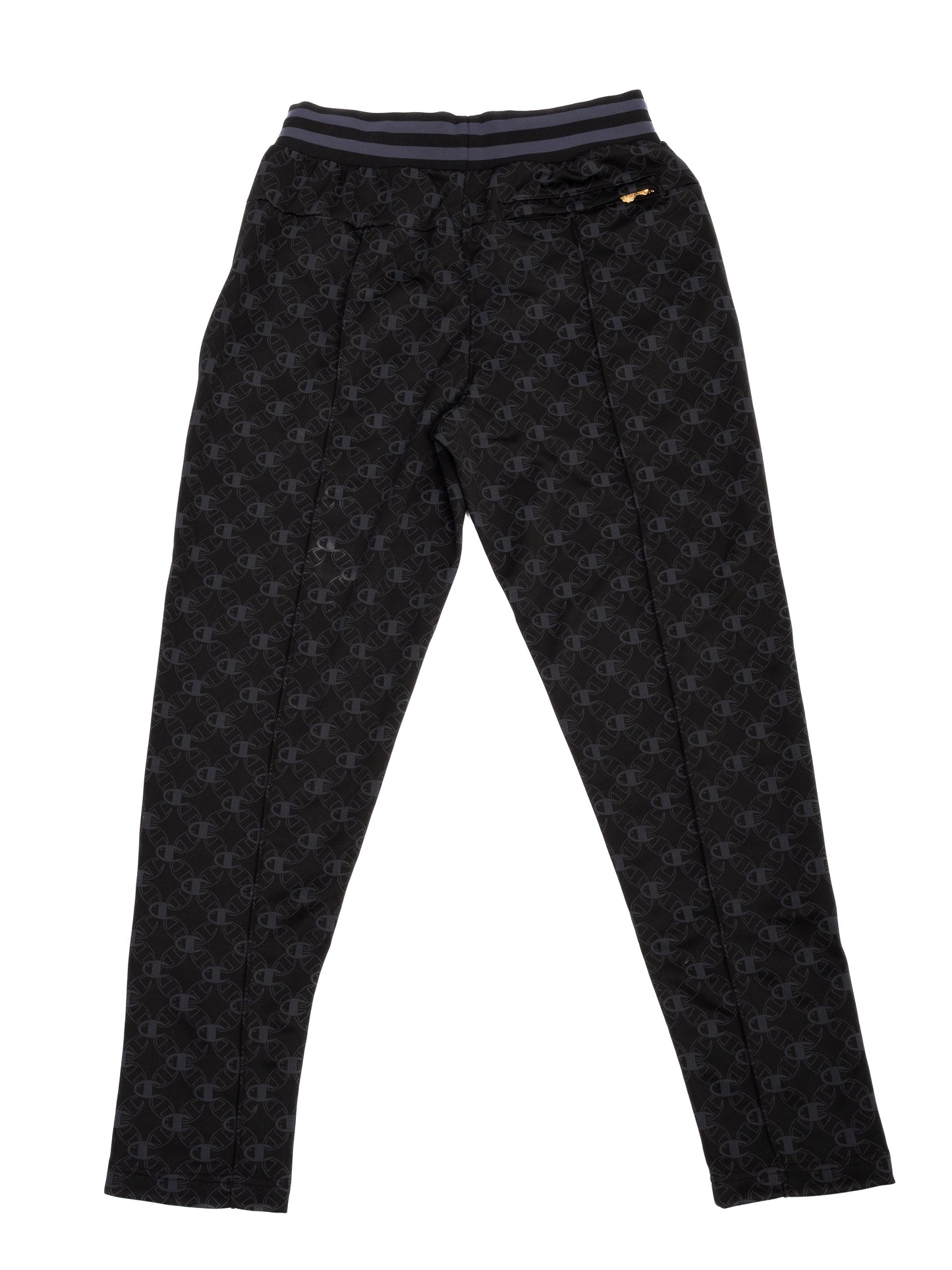 excellent champion men's black tracksuit m with gold accents