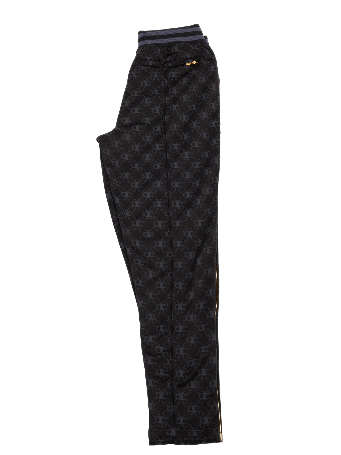 excellent champion men's black tracksuit m with gold accents