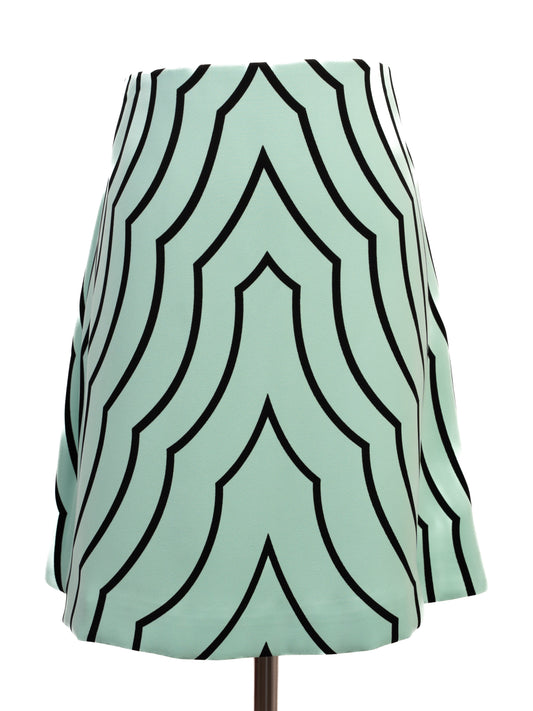 Excellent Marc Jacobs Light Green Skirt Size S with Geometric Pattern