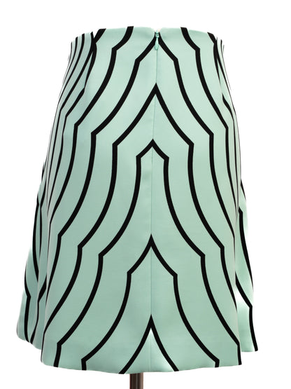 Excellent Marc Jacobs Light Green Skirt Size S with Geometric Pattern