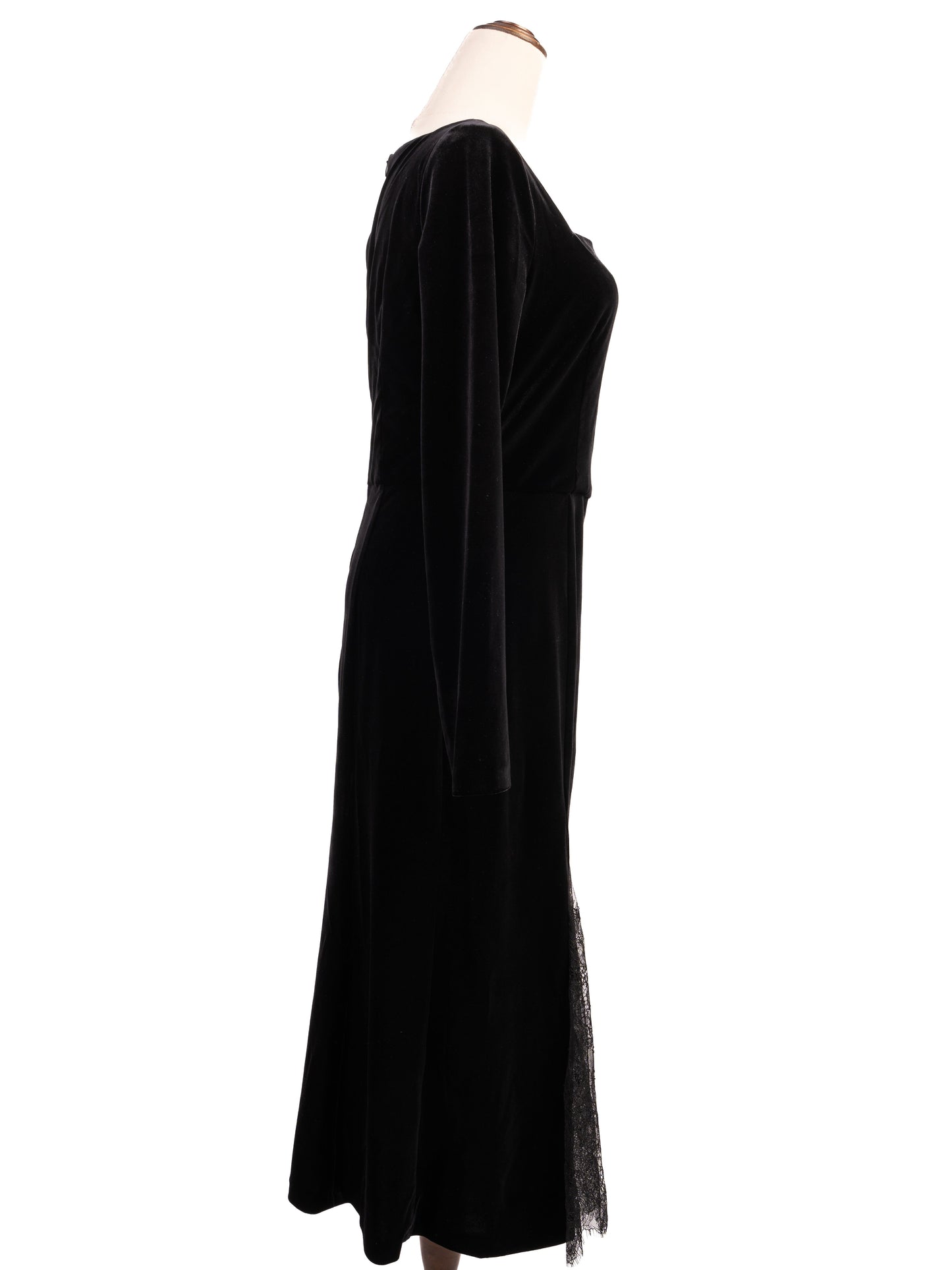 excellent 12storeez black long-sleeved dress size m with lace details