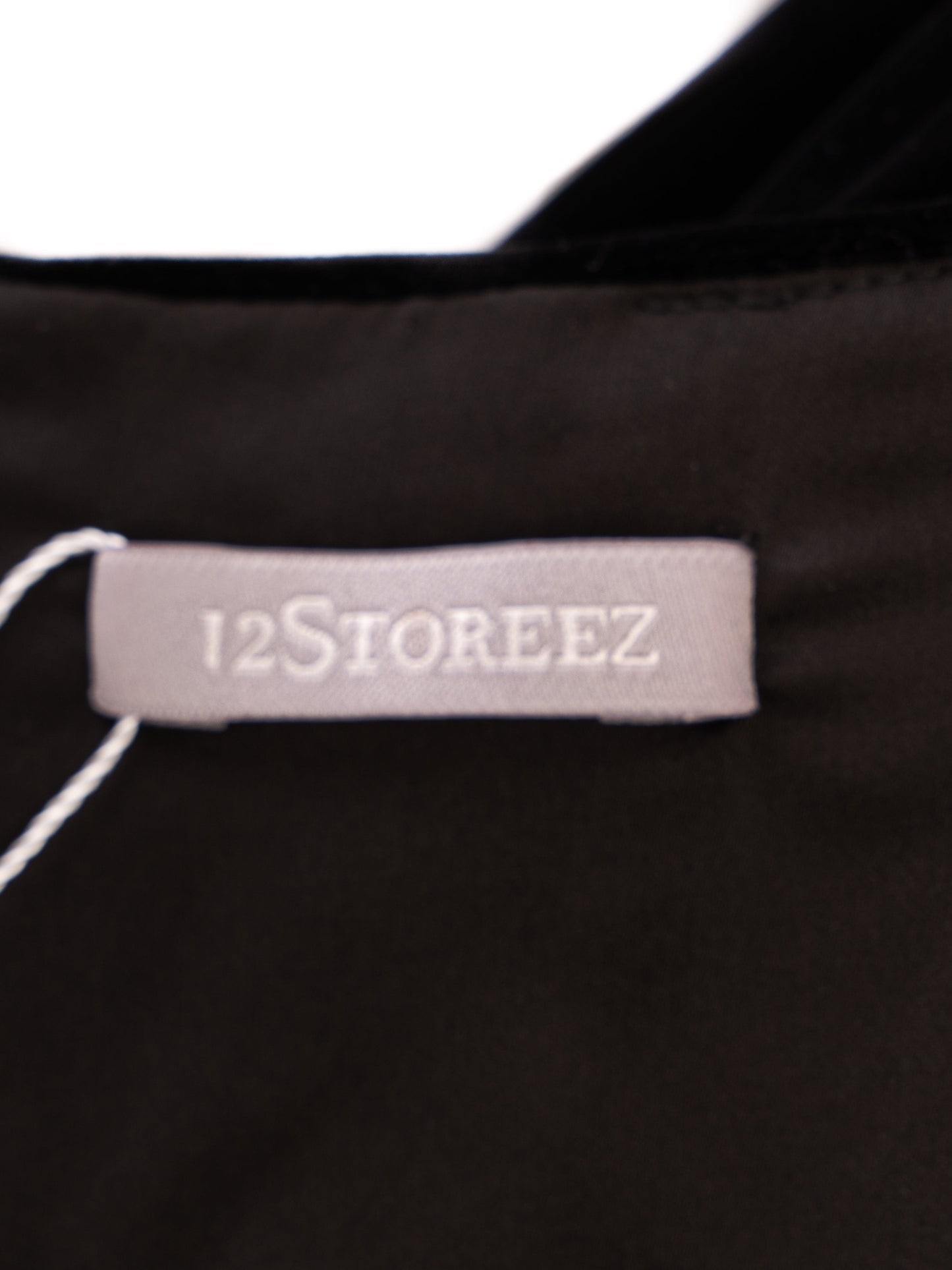excellent 12storeez black long-sleeved dress size m with lace details
