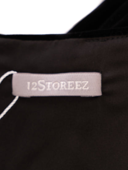 Excellent 12storeez Black Long-Sleeved Dress Size M with Lace Details