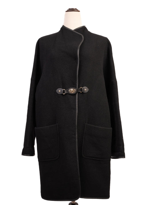 Excellent Basler Black Wool Women's Coat Size S with Toggle Closure