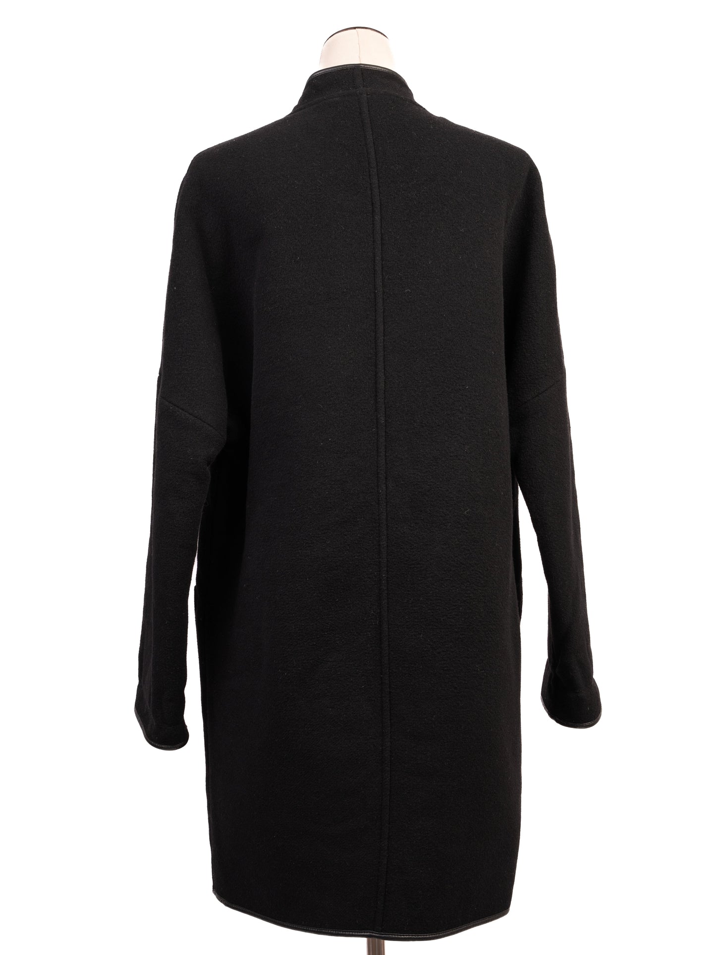excellent basler black wool women's coat size s with toggle closure