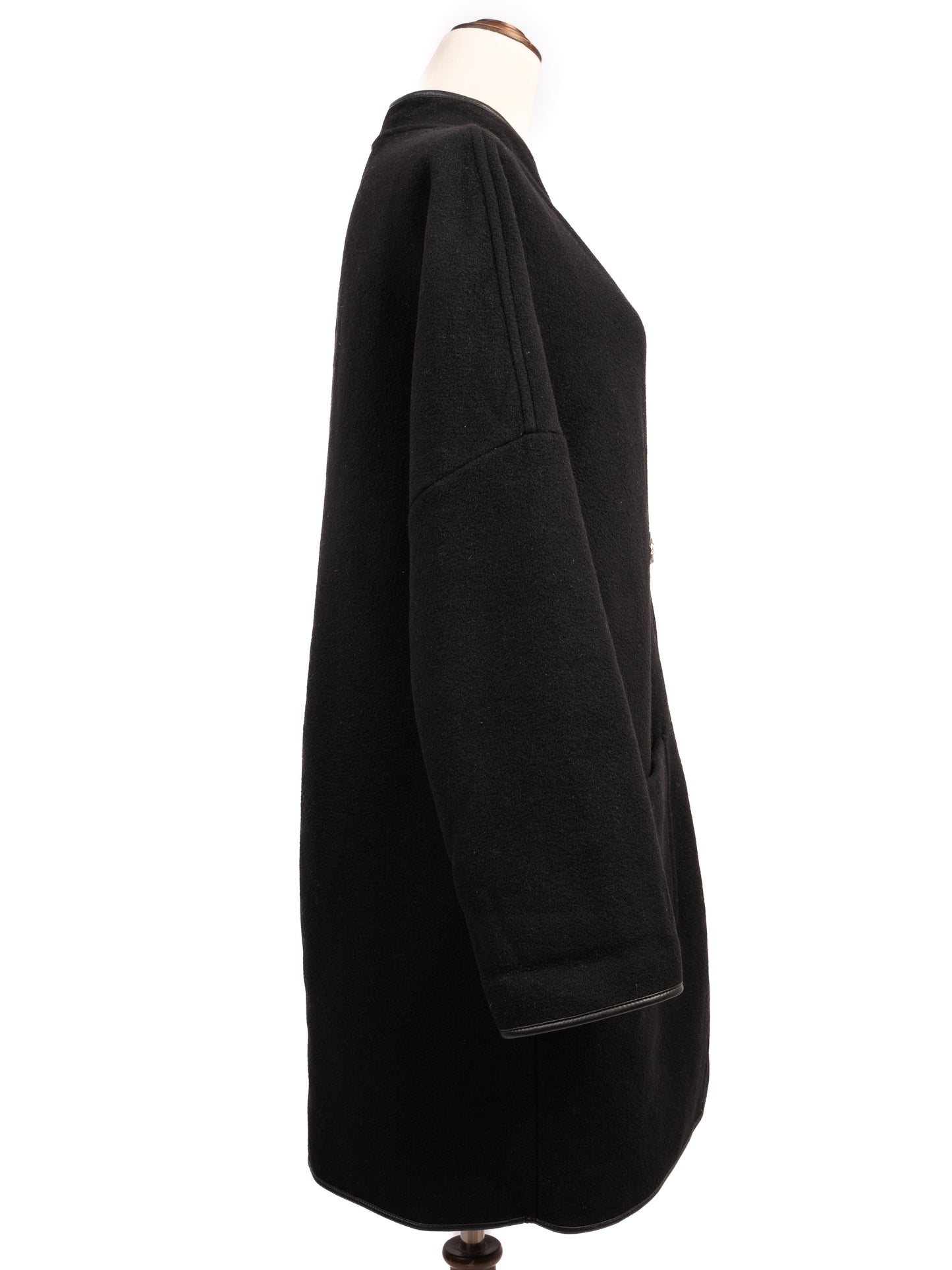 excellent basler black wool women's coat size s with toggle closure