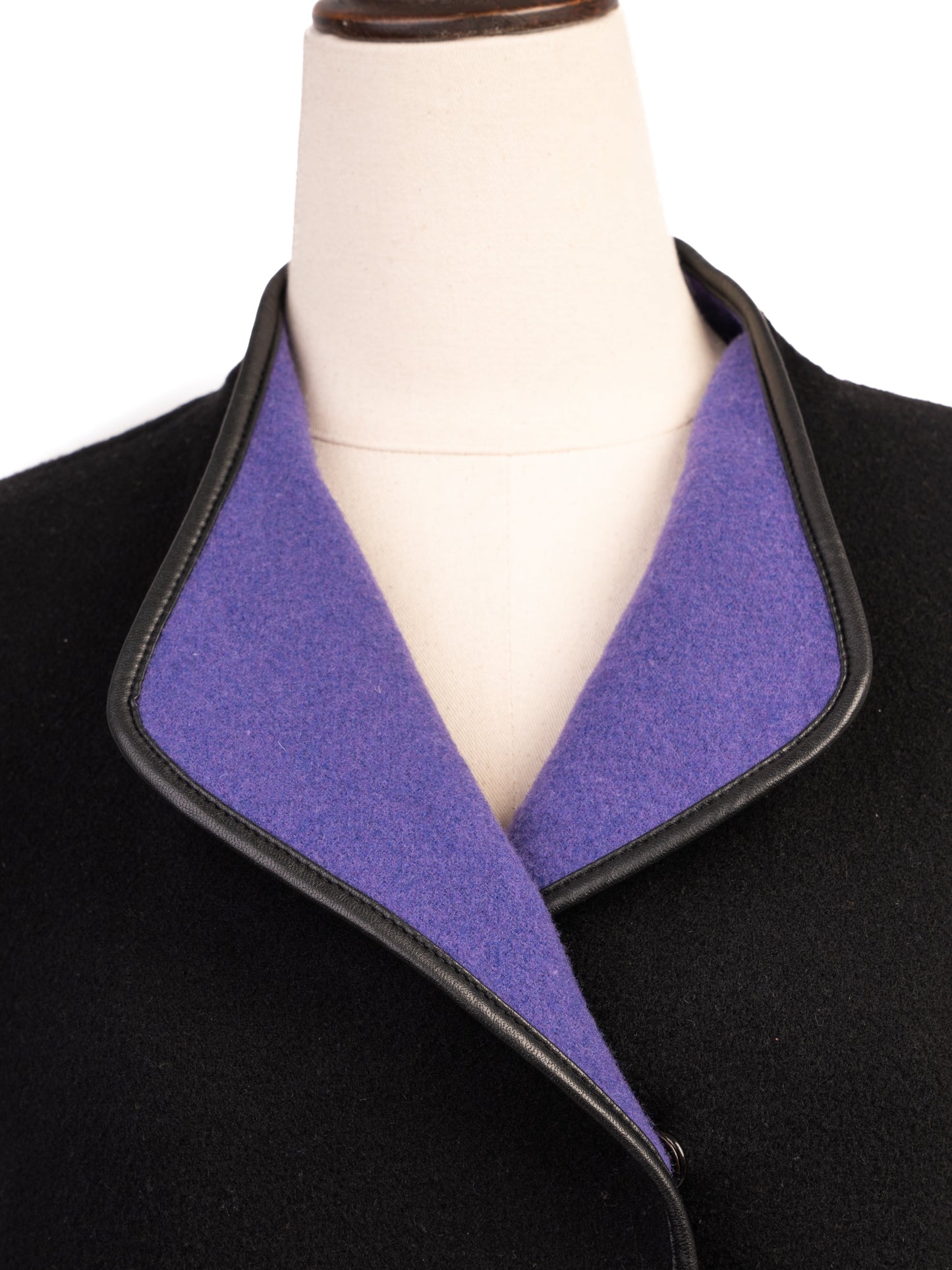 excellent basler black wool women's coat size s with toggle closure