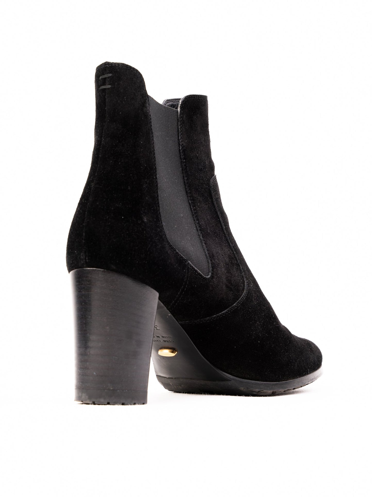 excellent sergio rossi black suede ankle boots size 37.5