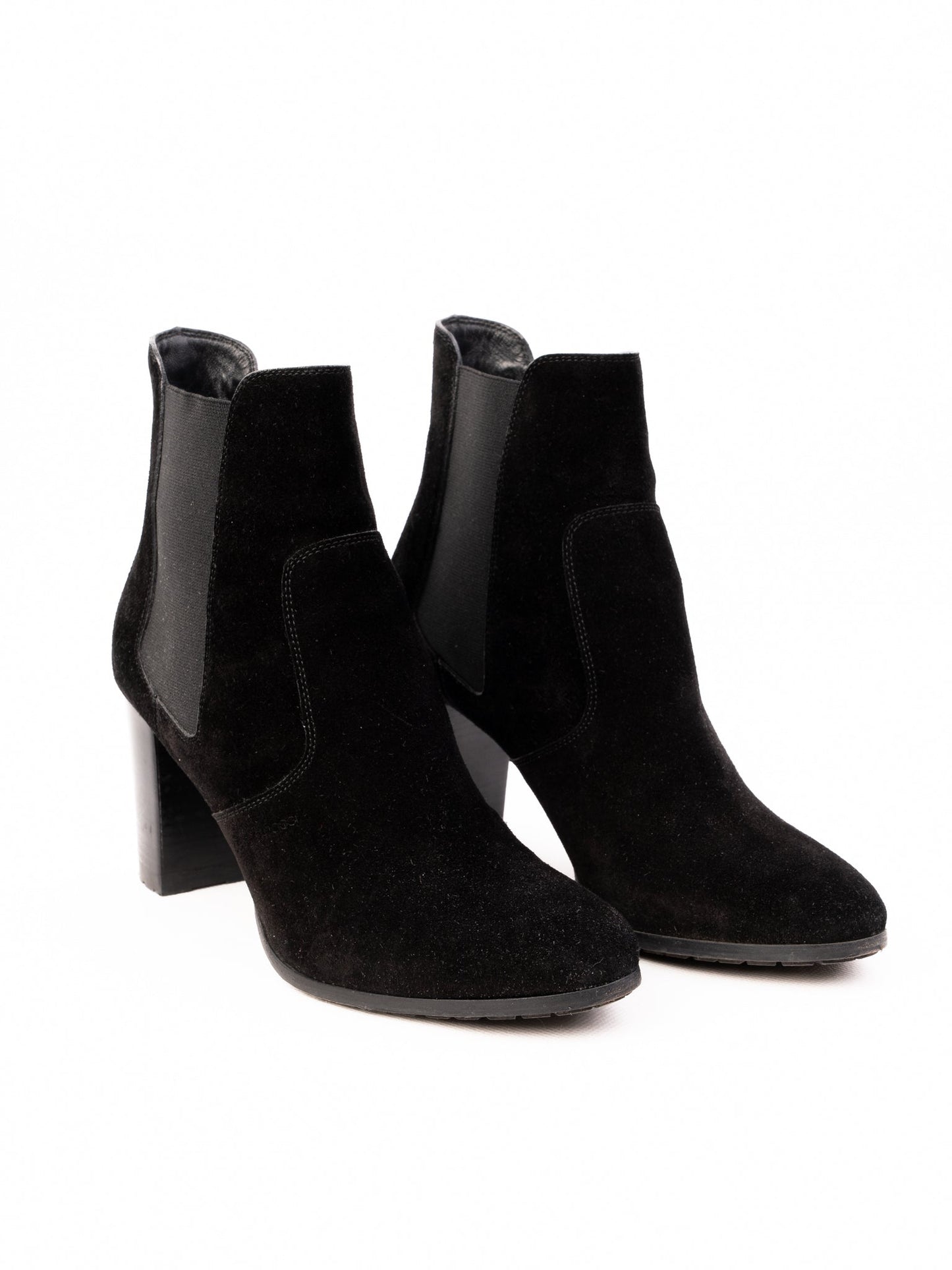 excellent sergio rossi black suede ankle boots size 37.5