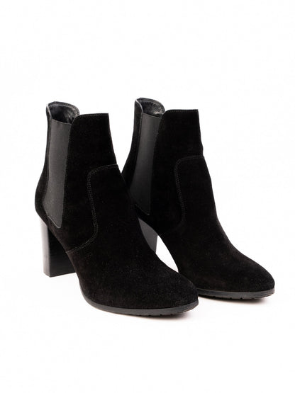 Excellent Sergio Rossi Black Suede Ankle Boots Size 37.5