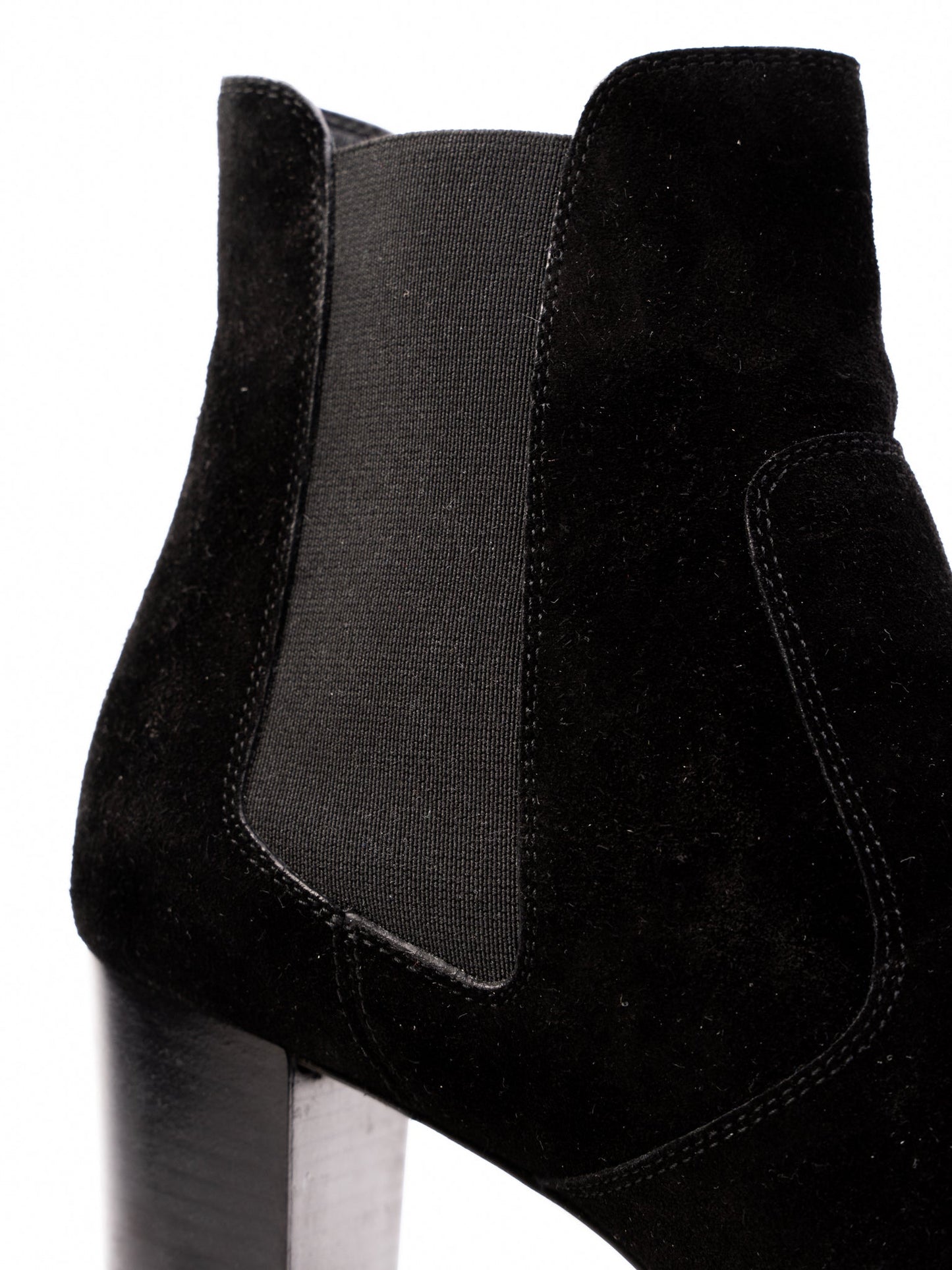 excellent sergio rossi black suede ankle boots size 37.5
