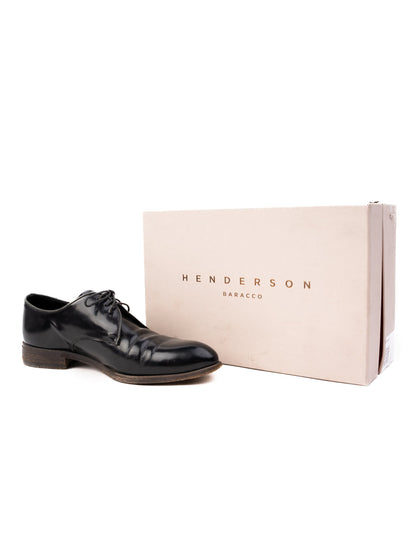 Excellent Henderson Black Leather Oxford Dress Shoes Size 39