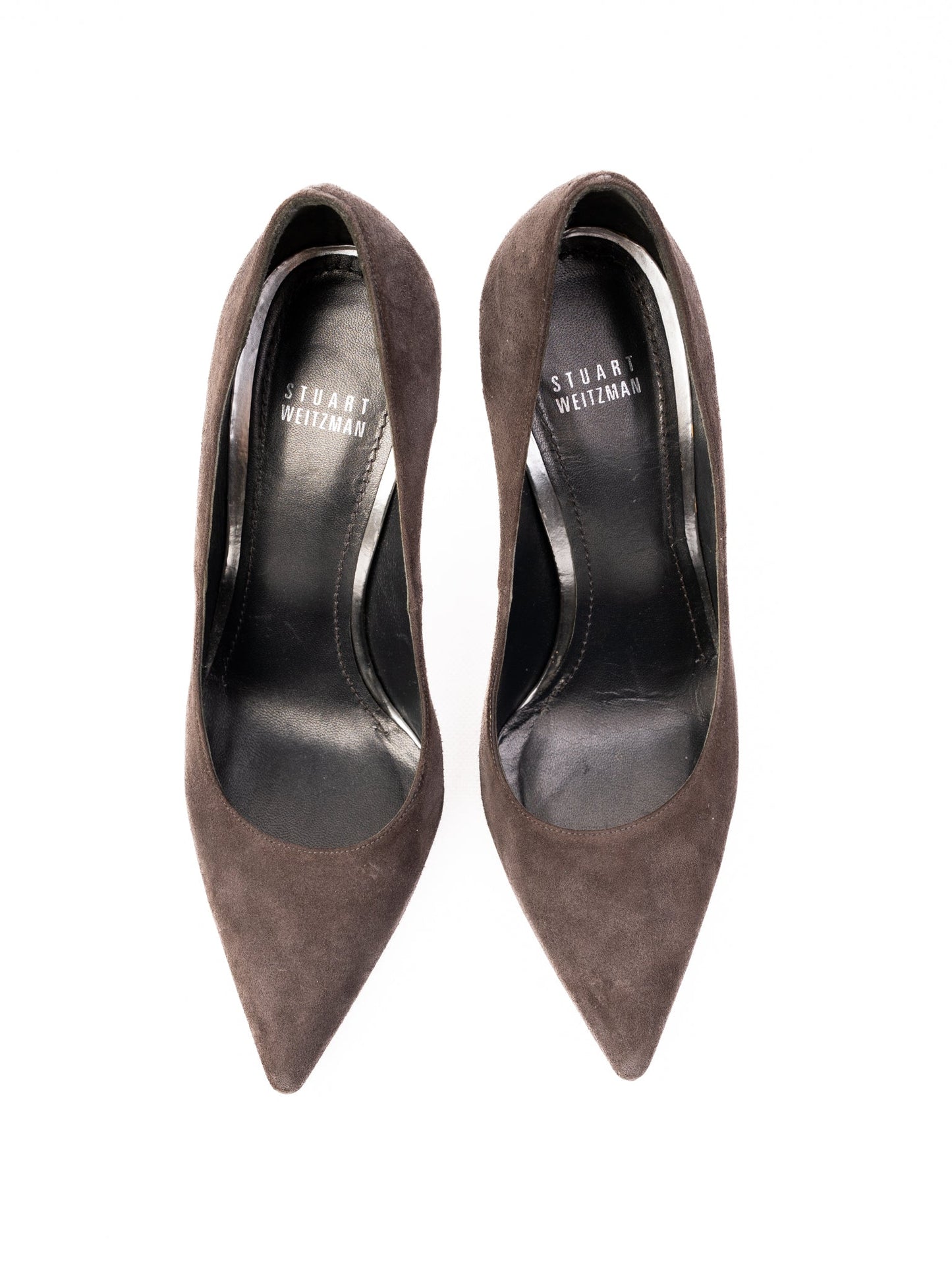 excellent stuart weitzman gray leather high-heeled shoes size n/a