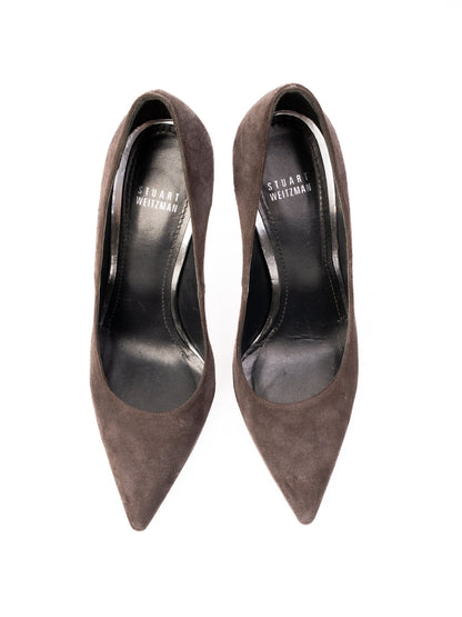 Excellent Stuart Weitzman Gray Leather High-Heeled Shoes Size N/A