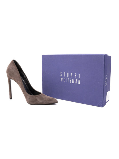 Excellent Stuart Weitzman Gray Leather High-Heeled Shoes Size N/A