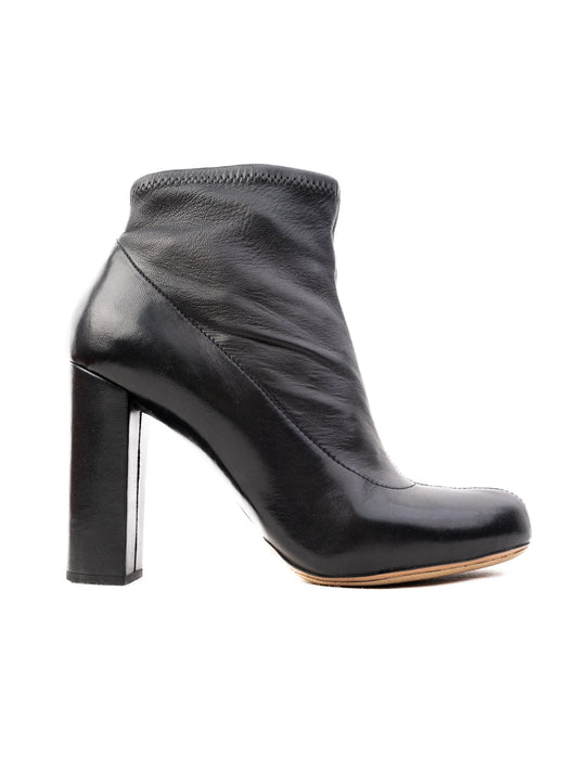 Excellent Chloe Black Leather Heeled Ankle Boots Size 37