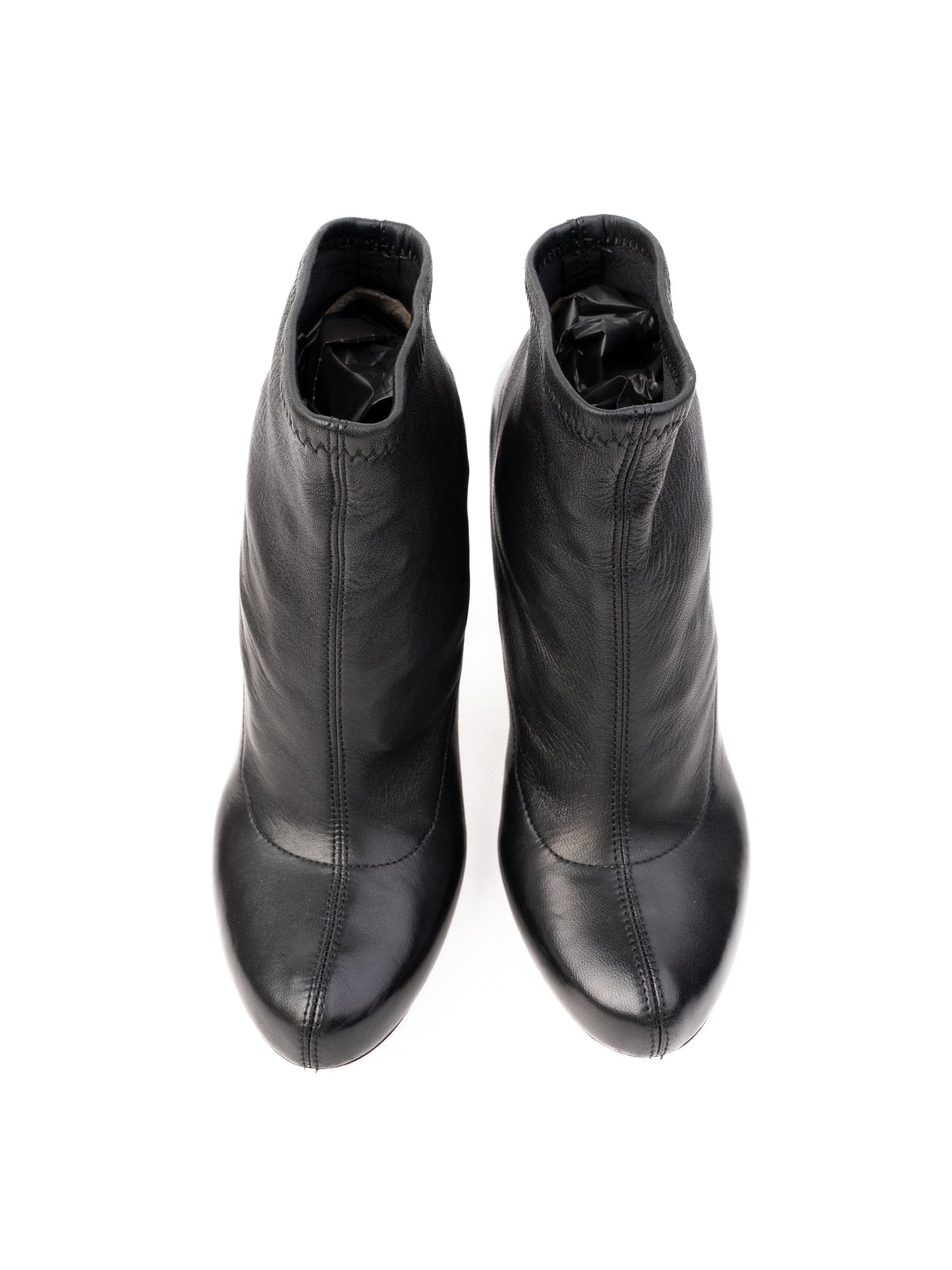 excellent chloe black leather heeled ankle boots size 37