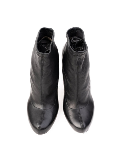 Excellent Chloe Black Leather Heeled Ankle Boots Size 37