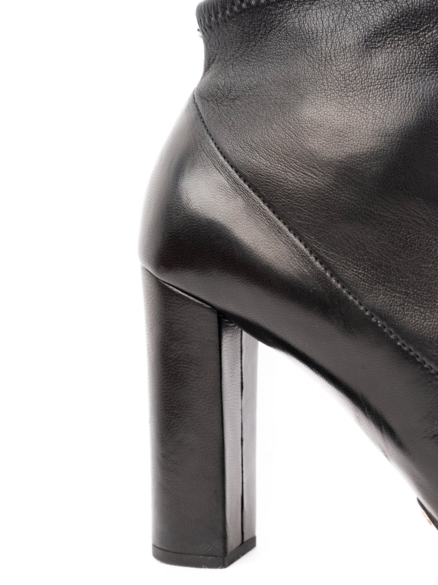 excellent chloe black leather heeled ankle boots size 37