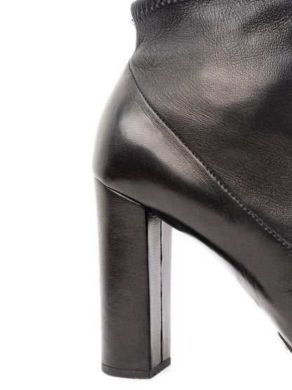 Excellent Chloe Black Leather Heeled Ankle Boots Size 37