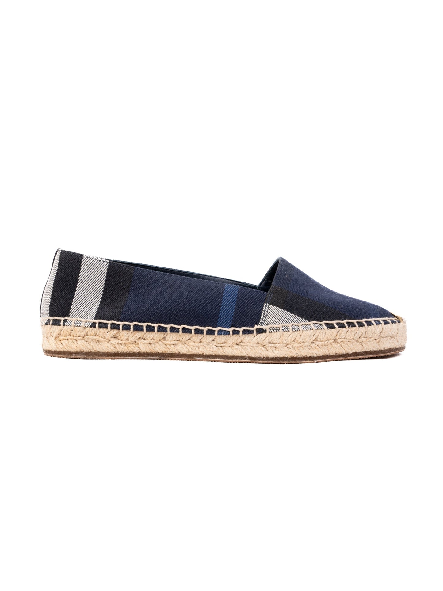 perfect burberry blue plaid espadrilles women size 37.5