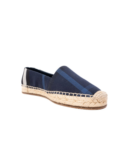 Perfect Burberry Blue Plaid Espadrilles Women Size 37.5
