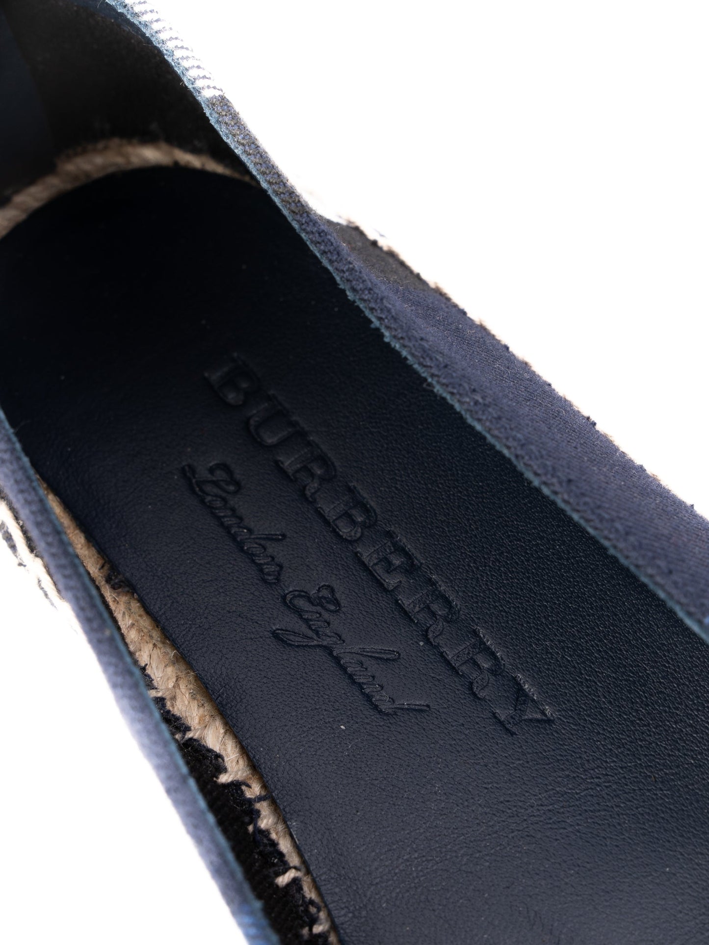 perfect burberry blue plaid espadrilles women size 37.5