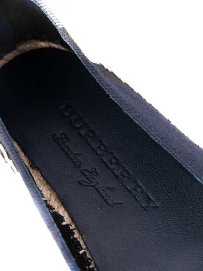 Perfect Burberry Blue Plaid Espadrilles Women Size 37.5