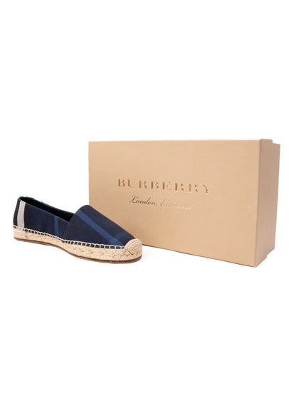 Perfect Burberry Blue Plaid Espadrilles Women Size 37.5